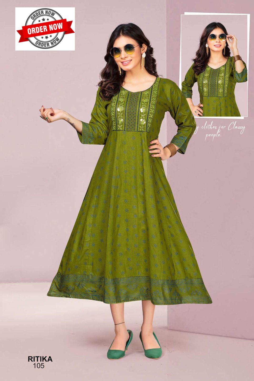 Ritika Vol 1 By Golden Block Printed Anarkali Kurtis Wholesale Shop In Surat
